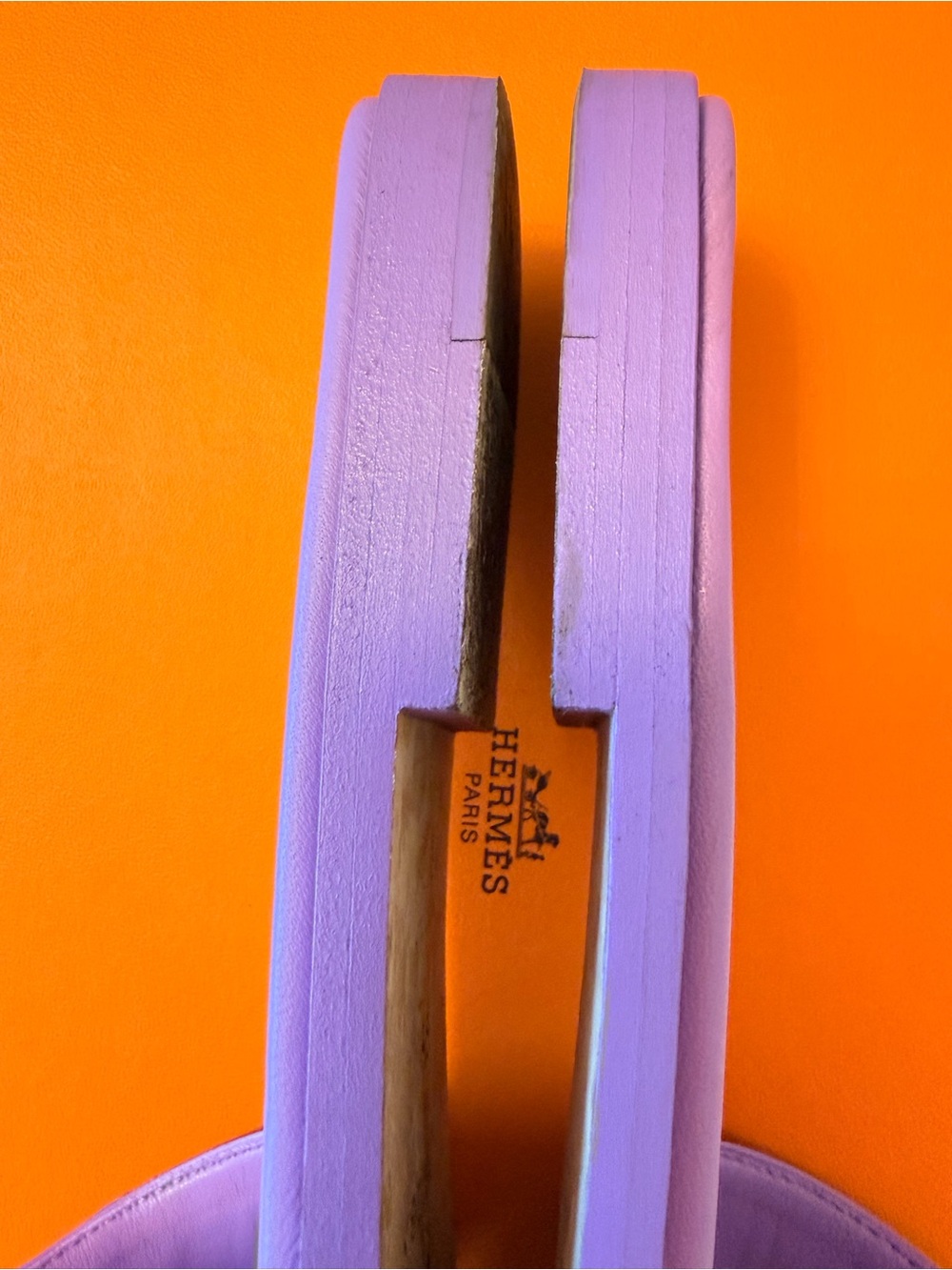Hermes Oran sandals slides slippers lavender ostrich leather Size 39,5 ( 9,5) - Picture 12 of 16